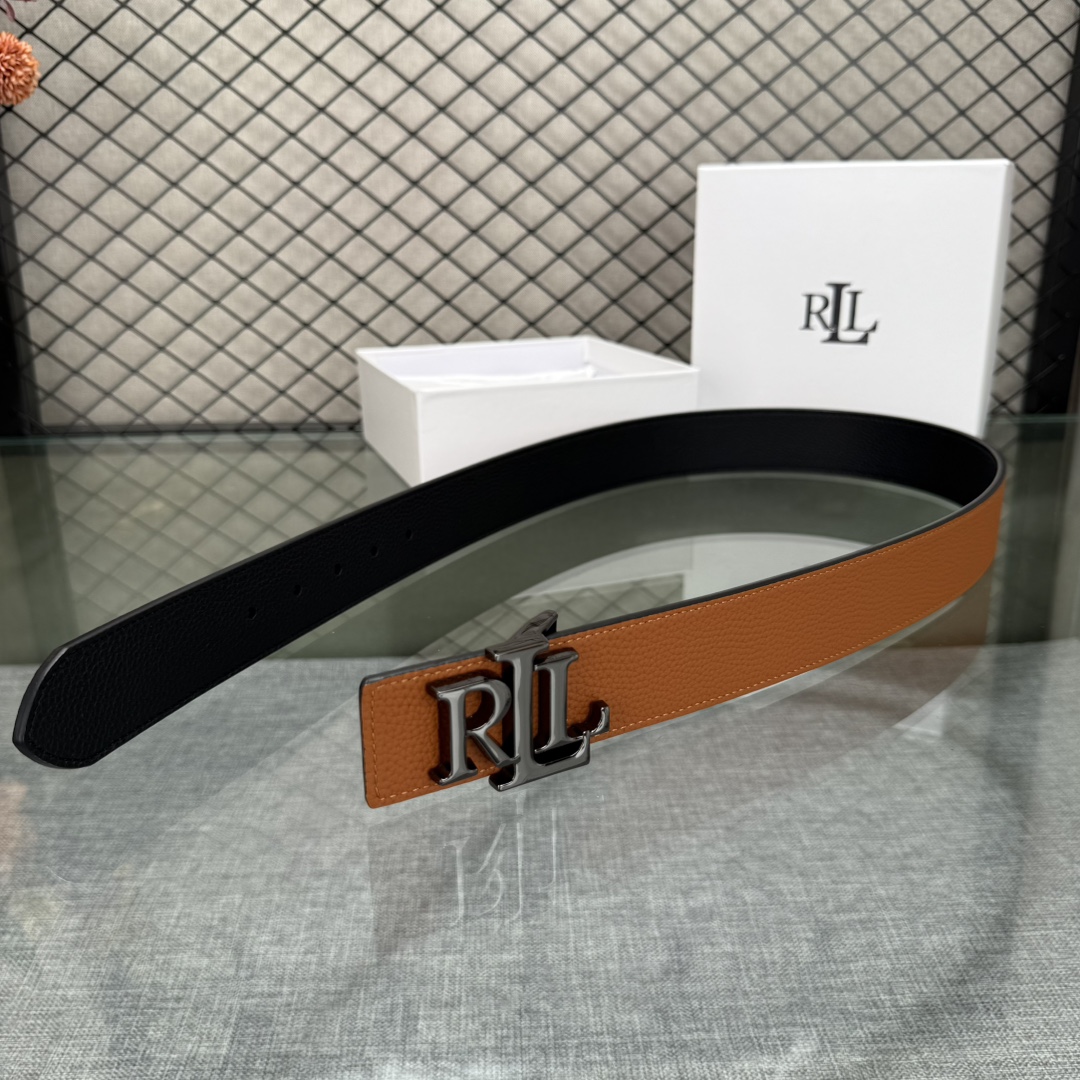 Ralph Lauren/拉夫劳伦 24年RL新款 这款腰带采用双面头层牛皮 做工细致 搭配原版精致纯铜