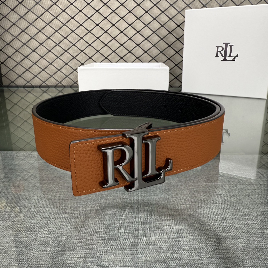 Ralph Lauren/拉夫劳伦 24年RL新款 这款腰带采用双面头层牛皮 做工细致 搭配原版精致纯铜