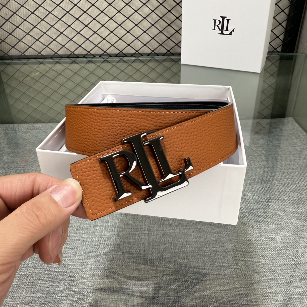 Ralph Lauren/拉夫劳伦 24年RL新款 这款腰带采用双面头层牛皮 做工细致 搭配原版精致纯铜