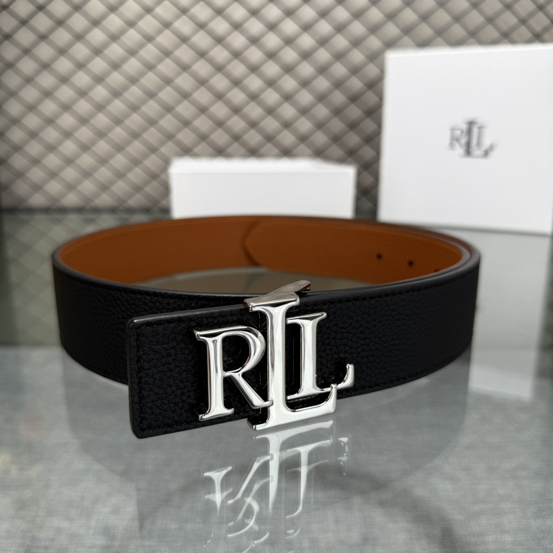 Ralph Lauren/拉夫劳伦 24年RL新款 这款腰带采用双面头层牛皮 做工细致 搭配原版精致纯铜