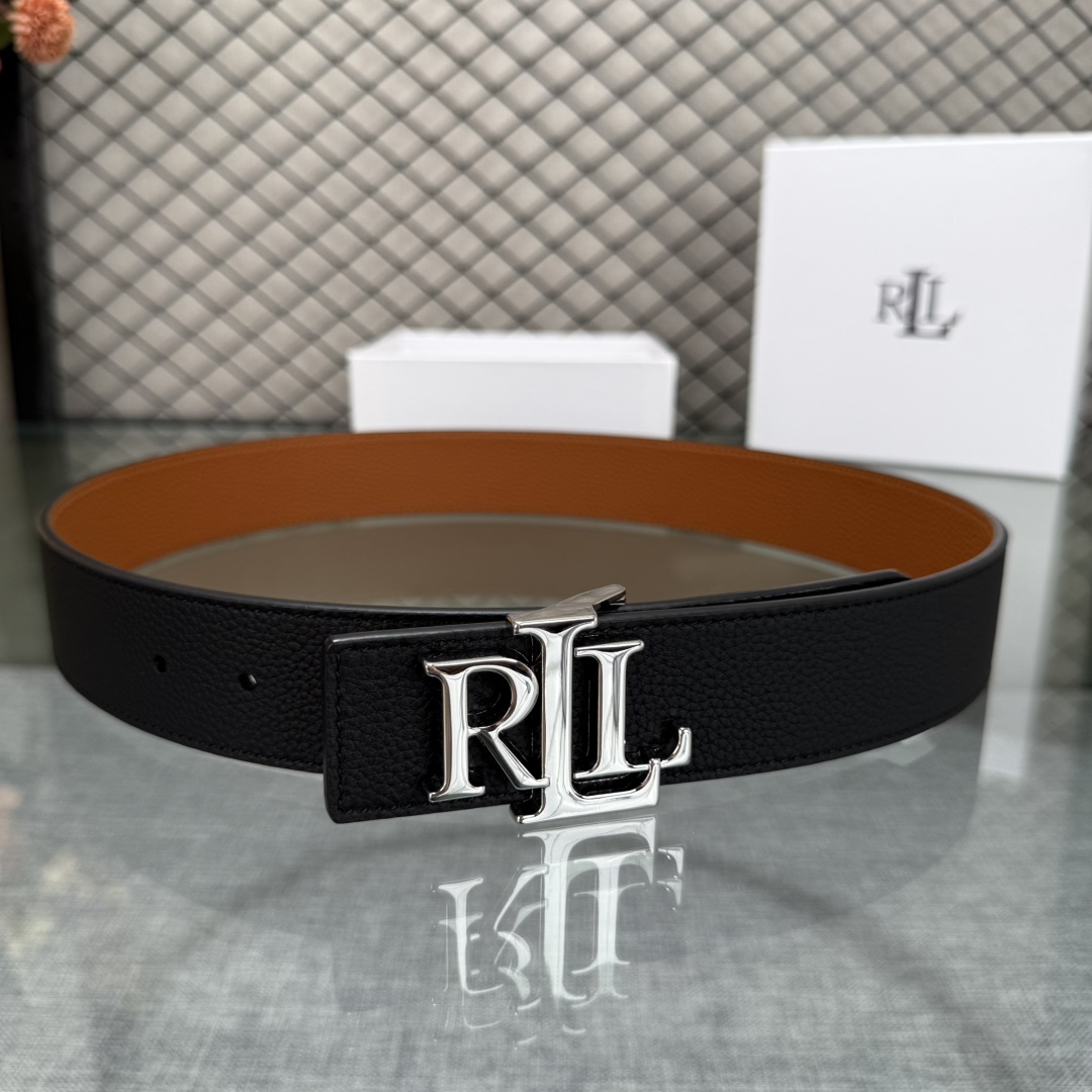 Ralph Lauren/拉夫劳伦 24年RL新款 这款腰带采用双面头层牛皮 做工细致 搭配原版精致纯铜