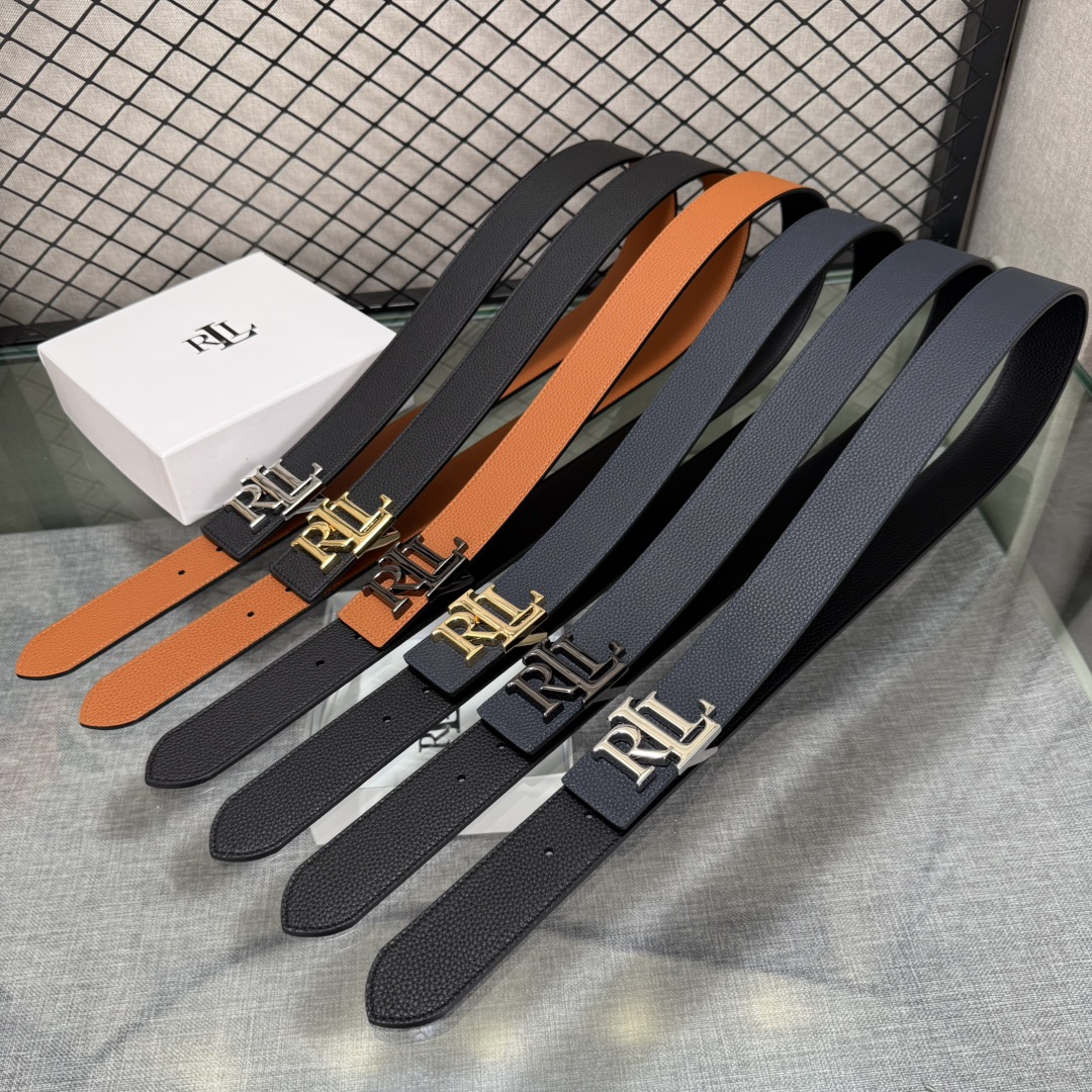 Ralph Lauren/拉夫劳伦 24年RL新款 这款腰带采用双面头层牛皮 做工细致 搭配原版精致纯铜