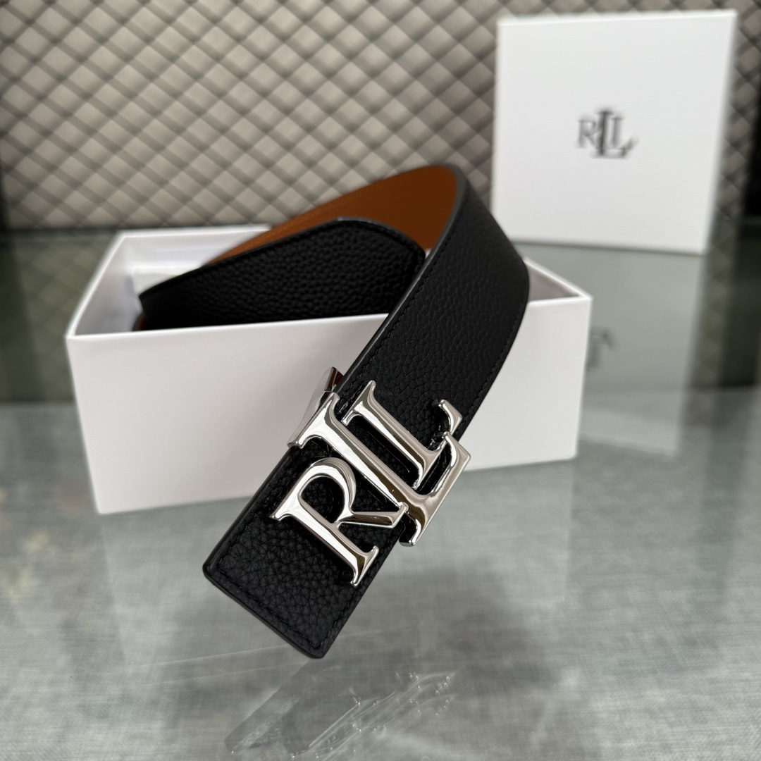 Ralph Lauren/拉夫劳伦 24年RL新款 这款腰带采用双面头层牛皮 做工细致 搭配原版精致纯铜