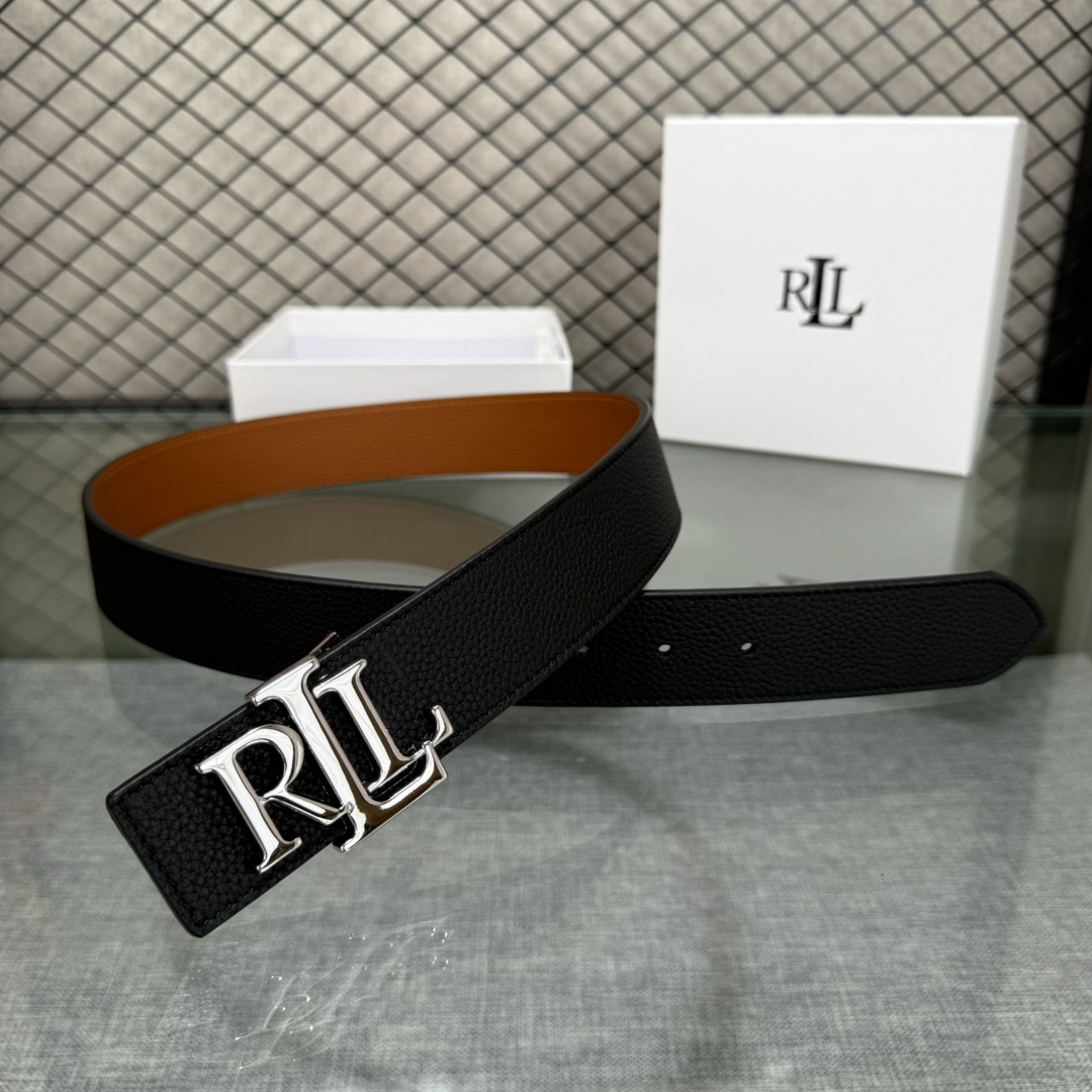 Ralph Lauren/拉夫劳伦 24年RL新款 这款腰带采用双面头层牛皮 做工细致 搭配原版精致纯铜