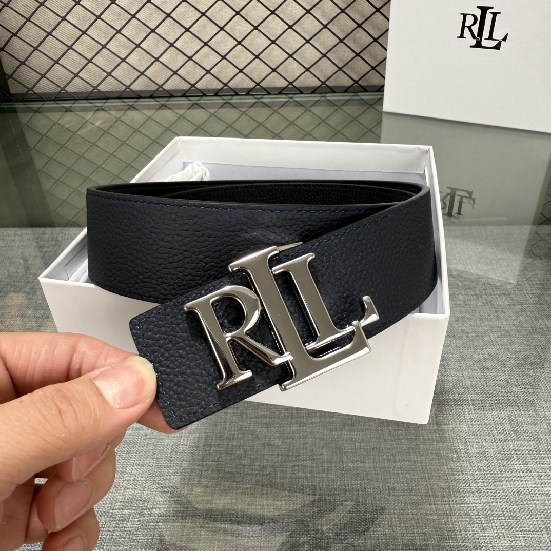 Ralph Lauren/拉夫劳伦 24年RL新款 这款腰带采用双面头层牛皮 做工细致 搭配原版精致纯铜