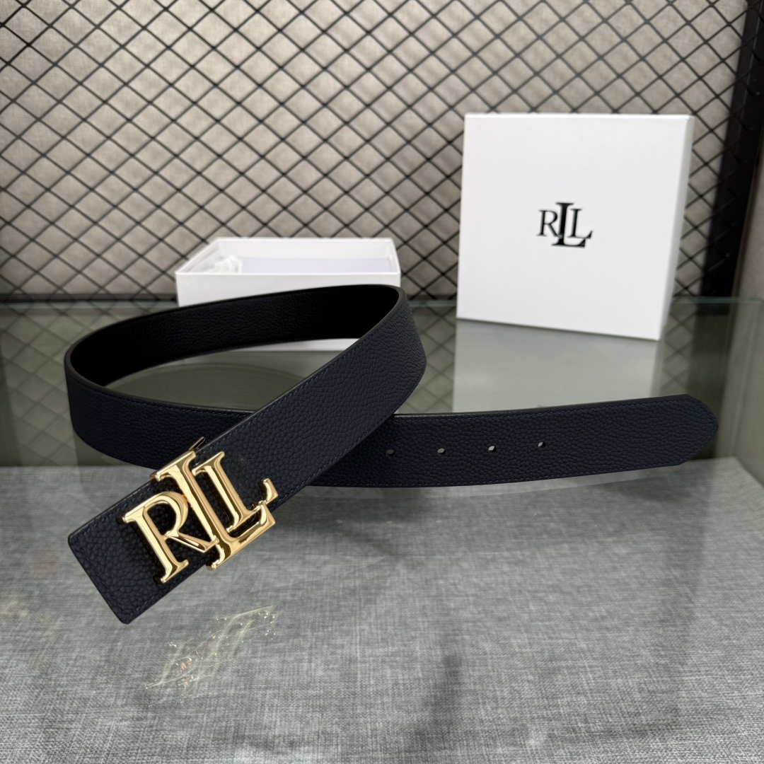 Ralph Lauren/拉夫劳伦 24年RL新款 这款腰带采用双面头层牛皮 做工细致 搭配原版精致纯铜
