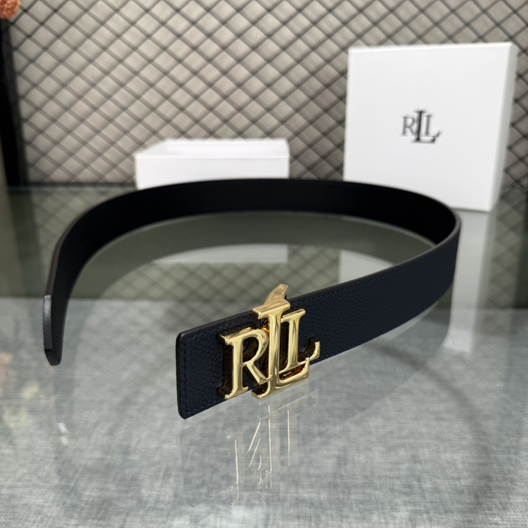 Ralph Lauren/拉夫劳伦 24年RL新款 这款腰带采用双面头层牛皮 做工细致 搭配原版精致纯铜