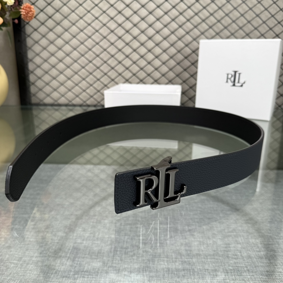 Ralph Lauren/拉夫劳伦 24年RL新款 这款腰带采用双面头层牛皮 做工细致 搭配原版精致纯铜