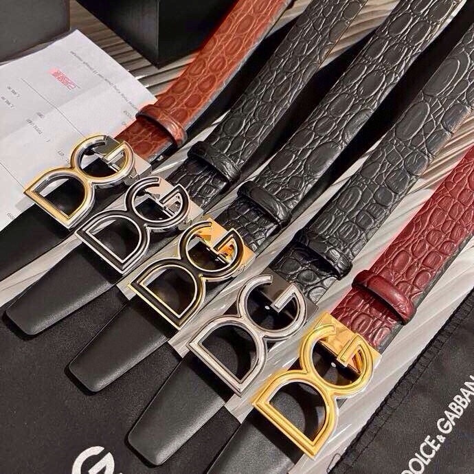 Dolce & Gabbana Crocodile Leather Belt with Classic Roller Buckle - 35mm