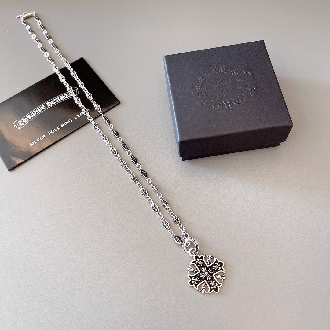 NO:383181,Too handsome and exciting the latest model Croxin, no explosion, factory direct sales, original one-to-one reproduction, Croxin necklace, jewelry boutique, chrome hearts, necklace19860909太帅爆了最新款克罗心 不爆不发 厂家直销 原版一比一复刻 克罗心项链,饰品精品,chrome hearts,necklace,Jewelry