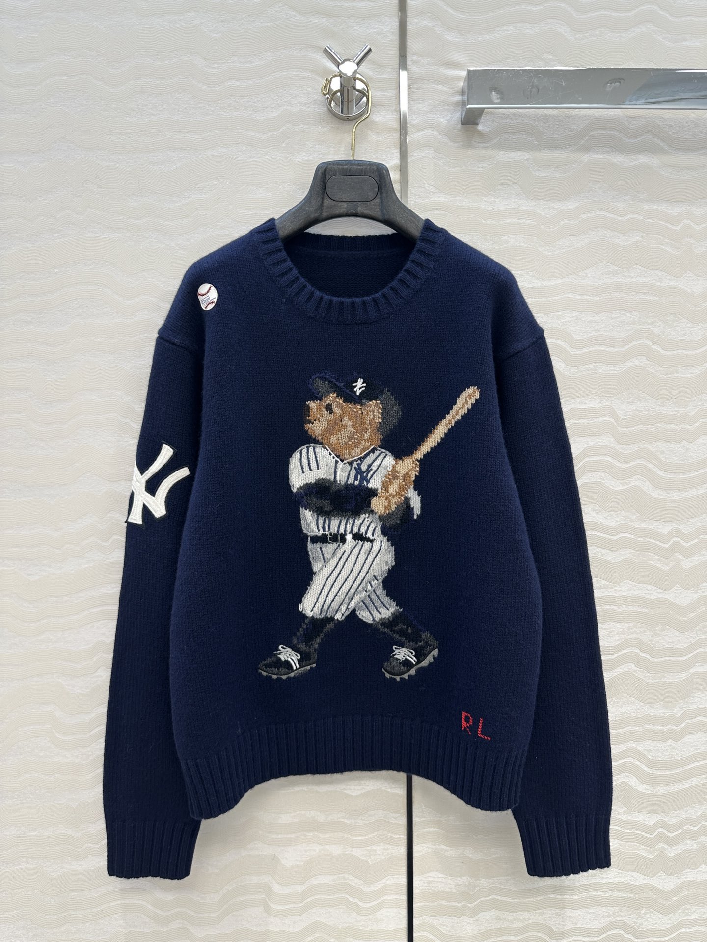 Pull en Laine Ralph Lauren avec Ours Joueur de Baseball New York Yankees