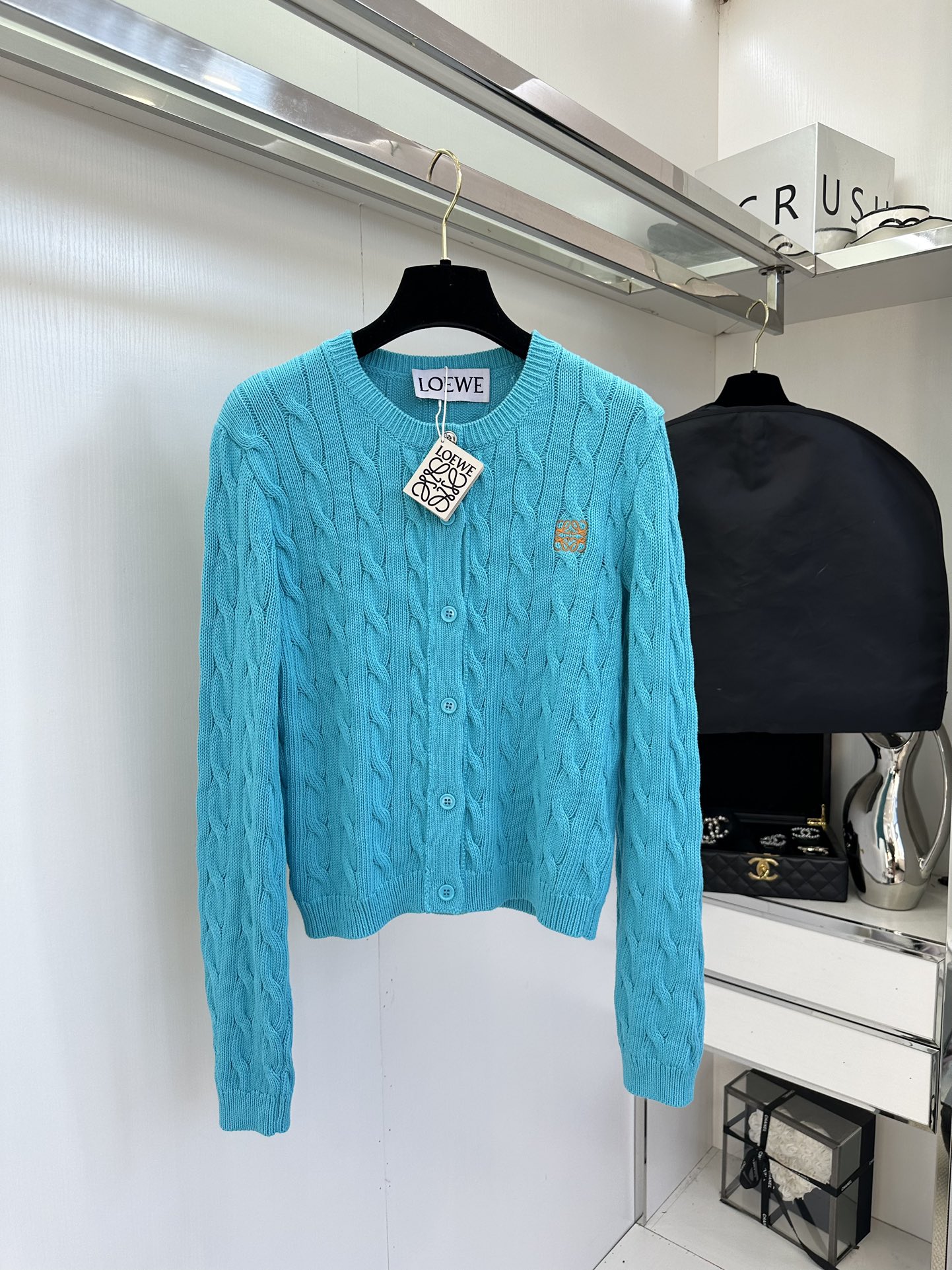 Loewe Turquoise Green Cable Knit Sweater - Stylish & Comfortable 2 i1757918864 2651 0