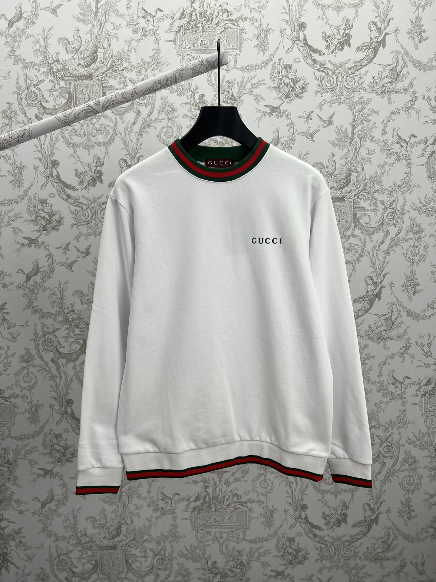 G家 25ss nueva temporada sudadera de algodón piqué con cinta decorativa, esta sudadera de algodón piqué de doble cara en…