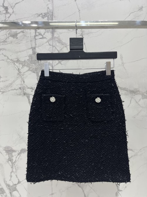 Elegant Black Tweed Mini Skirt with Diamond Embellishments,Stylish and Comfortable 4 Elegant Black Tweed Mini Skirt with Diamond Embellishments,Stylish and Comfortable