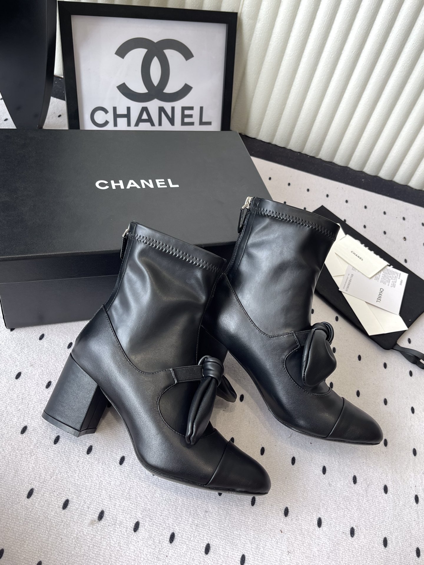 Elegant Chanel Mary Jane Ankle Boots with Chic Bow Detail - Walkway Ready 4 i1757997899 1962 2