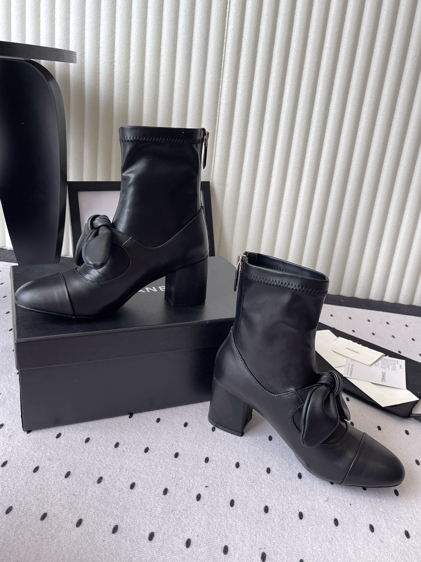 Elegant Chanel Mary Jane Ankle Boots with Chic Bow Detail - Walkway Ready 5 i1757997899 5890 3
