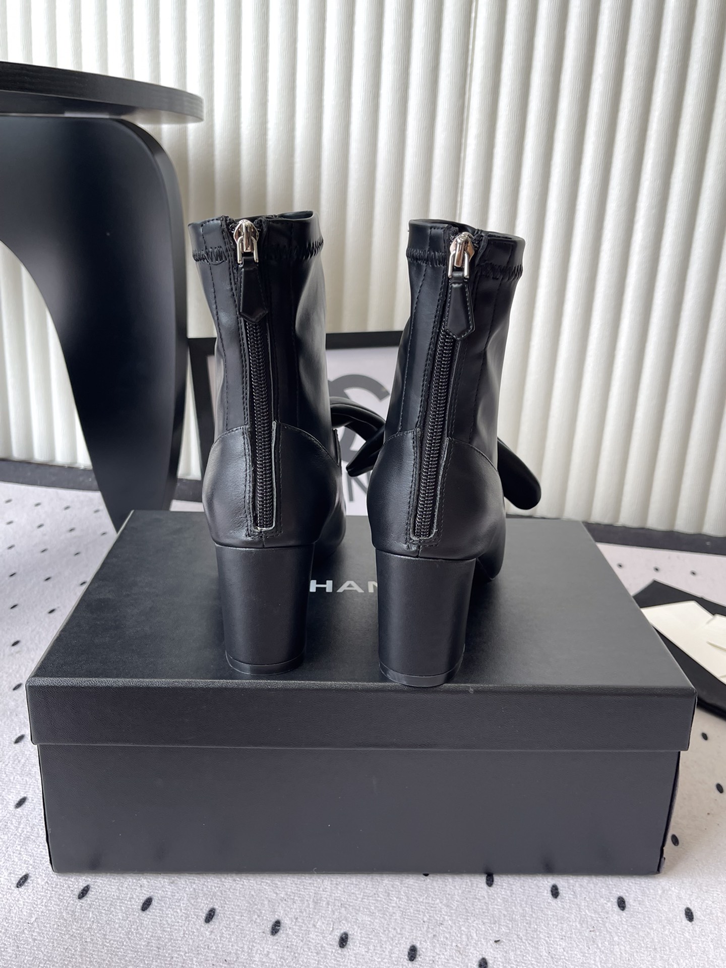 Elegant Chanel Mary Jane Ankle Boots with Chic Bow Detail - Walkway Ready 6 i1757997899 9452 4