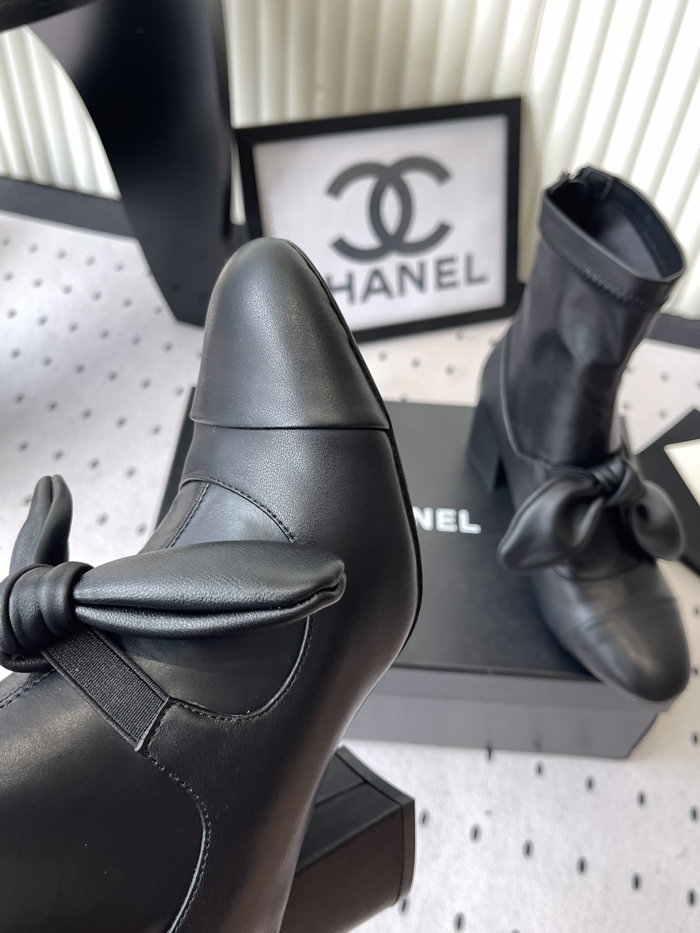 Elegant Chanel Mary Jane Ankle Boots with Chic Bow Detail - Walkway Ready 9 i1757997899 9769 7