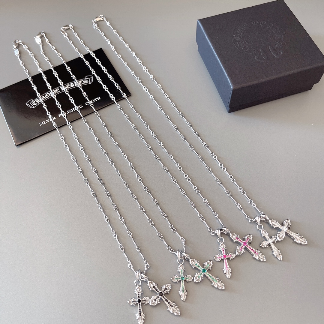 NO:384583,Too handsome and exciting the latest model Croxin, no explosion, factory direct sales, original one-to-one reproduction, Croxin necklace, jewelry boutique, chrome hearts, necklace19860909太帅爆了最新款克罗心 不爆不发 厂家直销 原版一比一复刻 克罗心项链,饰品精品,chrome hearts,necklace,Jewelry