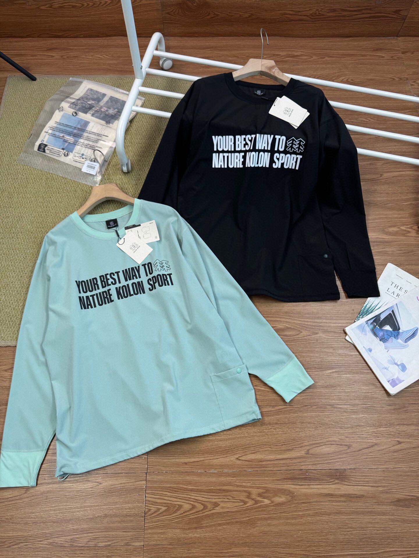 KOLON SPORT Long Sleeve T-Shirt Moisture Wicking Quick-Dry Pullover