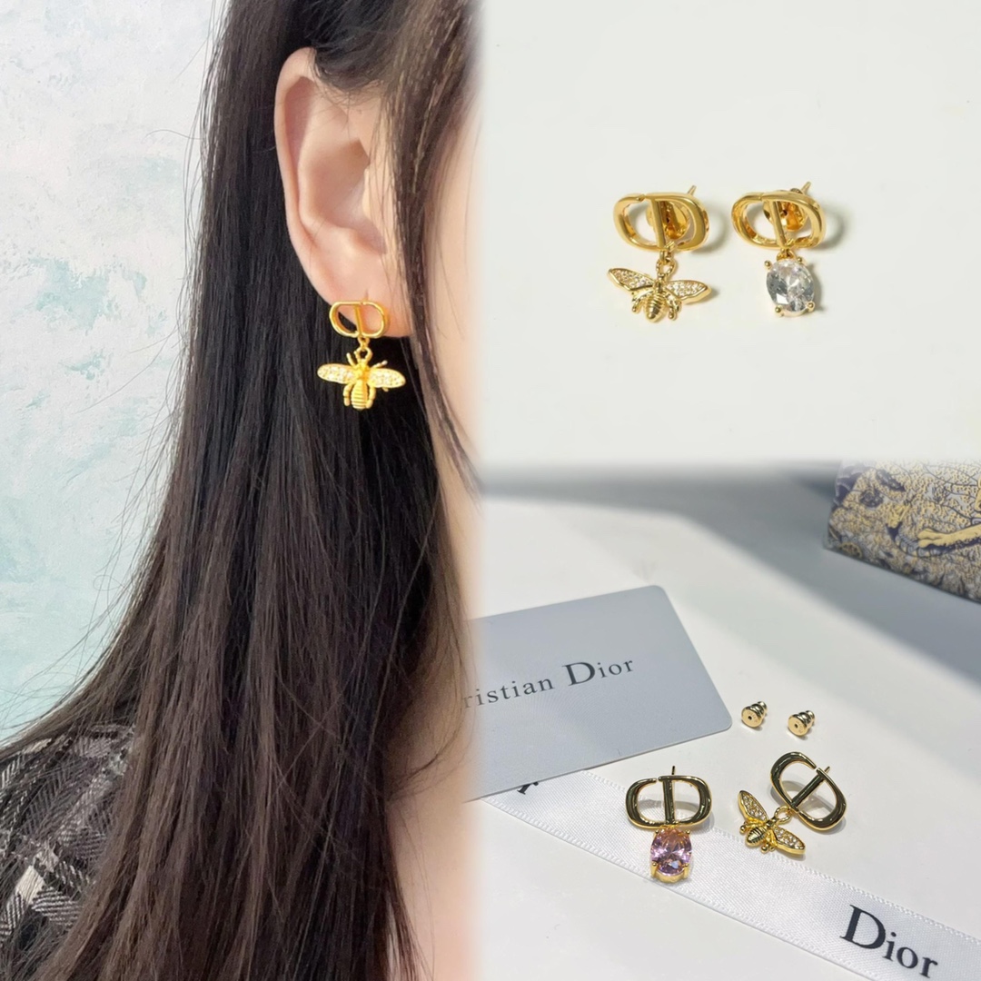 Dior p115dior 迪奥蜜蜂 耳环款式多样 2025早春系列的Tribales耳环