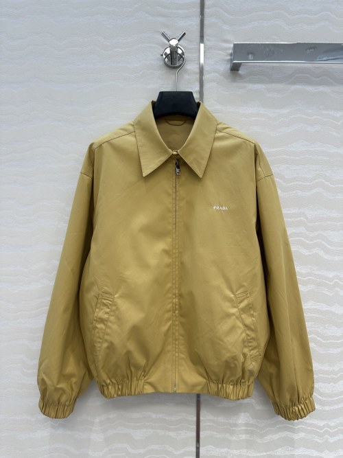 Prada Men's Cotton Twill Jacket - High-Density, Slim Fit, Casual Style 1 Prada Men's Cotton Twill Jacket - High-Density, Slim Fit, Casual Style