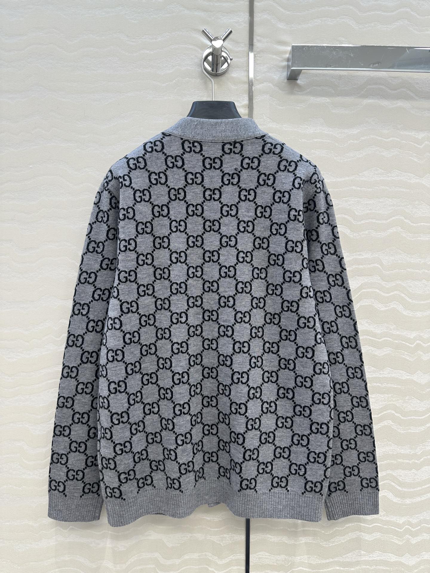 独家首发❤️原单品质，格蕾系穿搭GG复古提花羊毛开衫外套，双面可穿设计，经典V领单排扣，气质名媛少女减龄