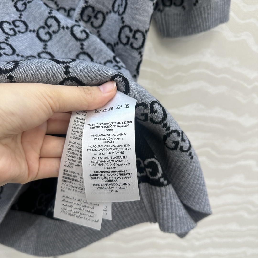 独家首发❤️原单品质，格蕾系穿搭GG复古提花羊毛短袖上衣，双面可穿设计，经典圆领气质名媛少女减龄学院风，