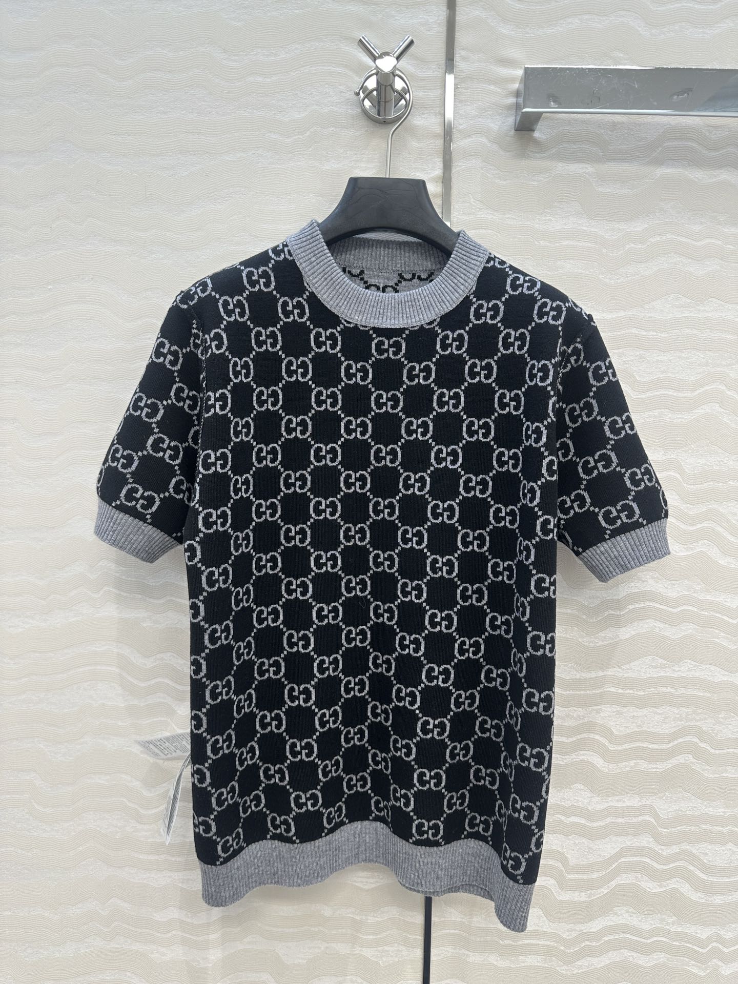 独家首发❤️原单品质，格蕾系穿搭GG复古提花羊毛短袖上衣，双面可穿设计，经典圆领气质名媛少女减龄学院风，