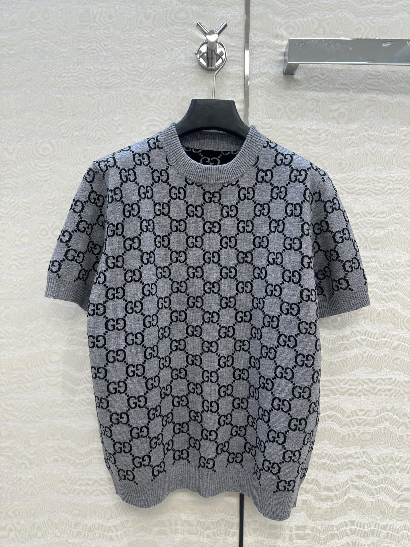 独家首发❤️原单品质，格蕾系穿搭GG复古提花羊毛短袖上衣，双面可穿设计，经典圆领气质名媛少女减龄学院风，