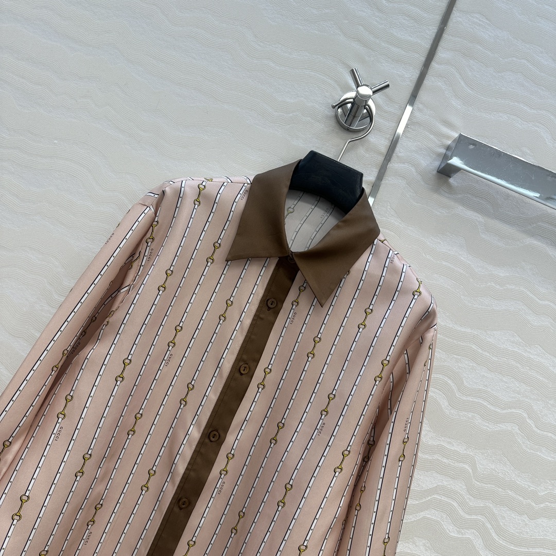 独家首发❤️原单品质💕GG浪漫度假印花真丝衬衫！全定位对花工艺，100%真丝斜纹绸质感超赞！气质小翻领H