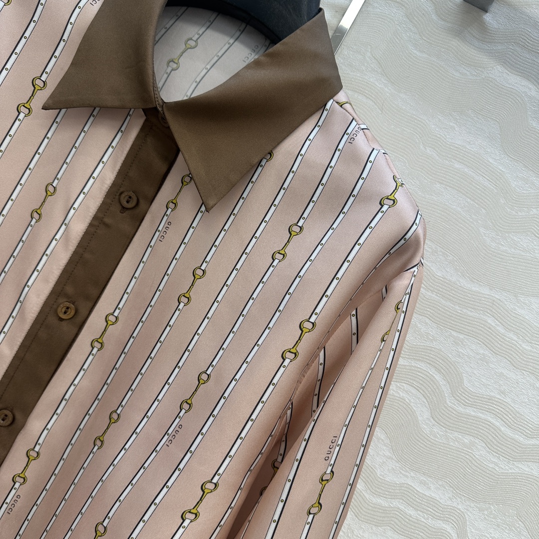 独家首发❤️原单品质💕GG浪漫度假印花真丝衬衫！全定位对花工艺，100%真丝斜纹绸质感超赞！气质小翻领H