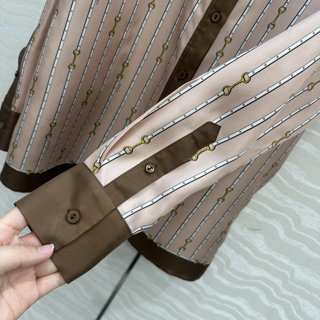 独家首发❤️原单品质💕GG浪漫度假印花真丝衬衫！全定位对花工艺，100%真丝斜纹绸质感超赞！气质小翻领H