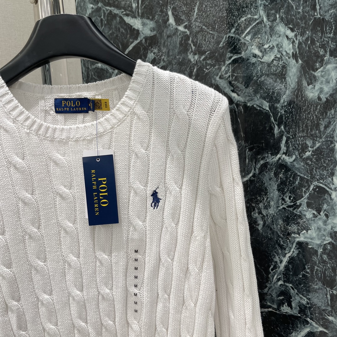 拉夫 25秋冬新款 圆领针织套头毛衣 胸前经典小马刺绣logo 高级时髦！麻花扭绳纹理精致大气，常规版型