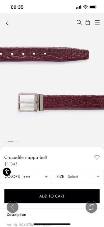 Dolce&Gabbana 新款 鳄鱼皮腰带，雅致配饰，搭配经典滚轴搭扣：35 毫米