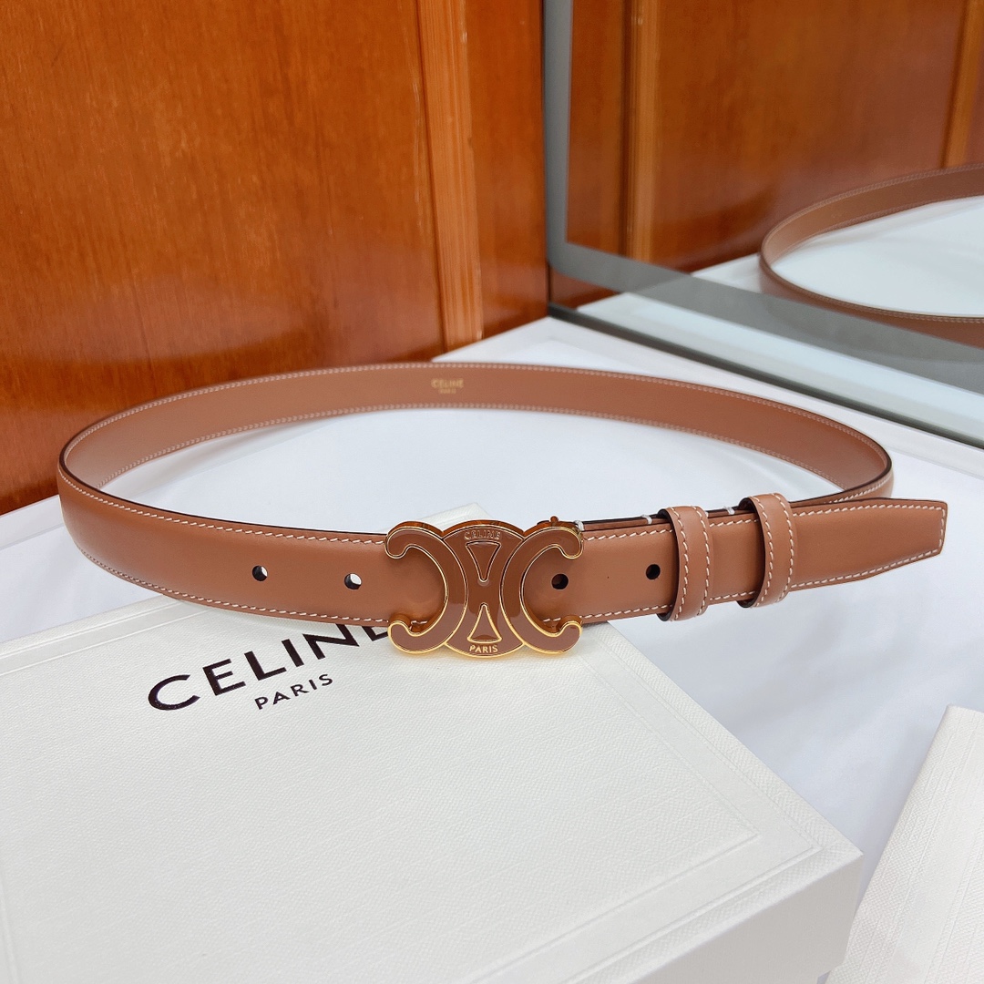 赛琳CELINE✅✅ 头层牛皮革，纯铜金属件，宽度：（2.5厘米）