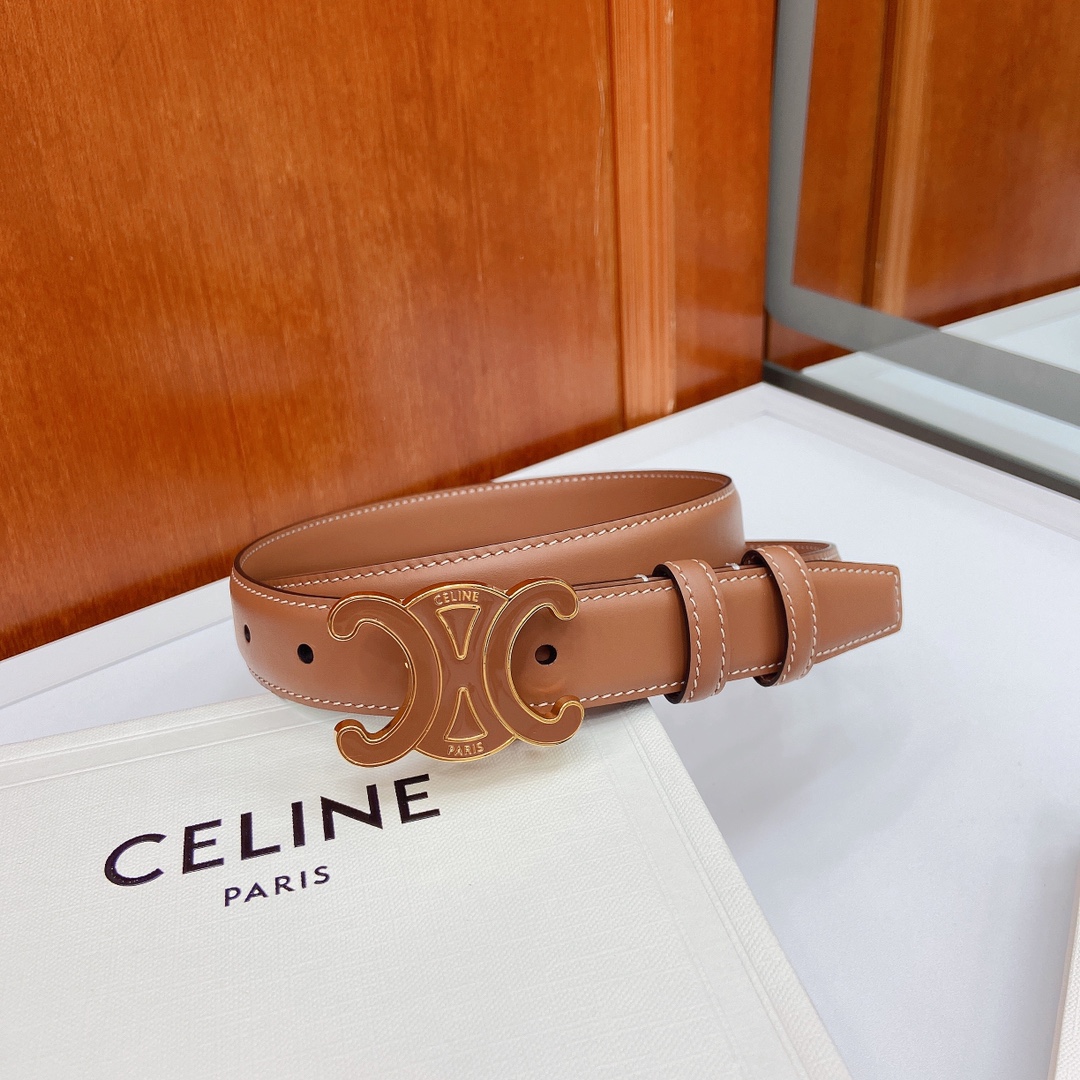 赛琳CELINE✅✅ 头层牛皮革，纯铜金属件，宽度：（2.5厘米）