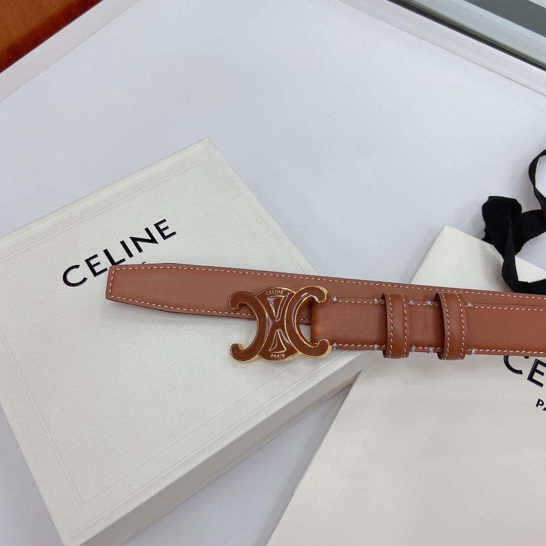 赛琳CELINE✅✅ 头层牛皮革，纯铜金属件，宽度：（2.5厘米）