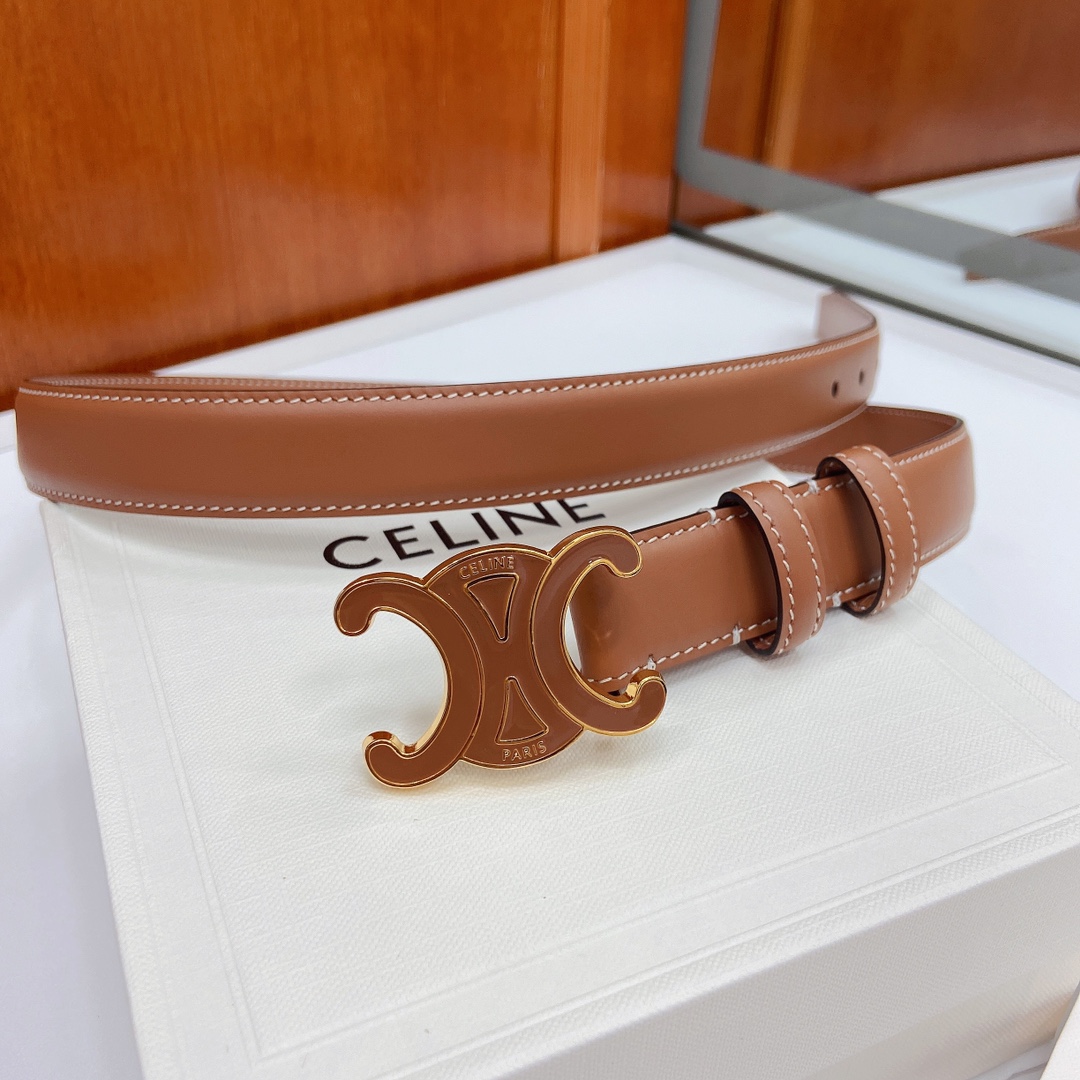 赛琳CELINE✅✅ 头层牛皮革，纯铜金属件，宽度：（2.5厘米）