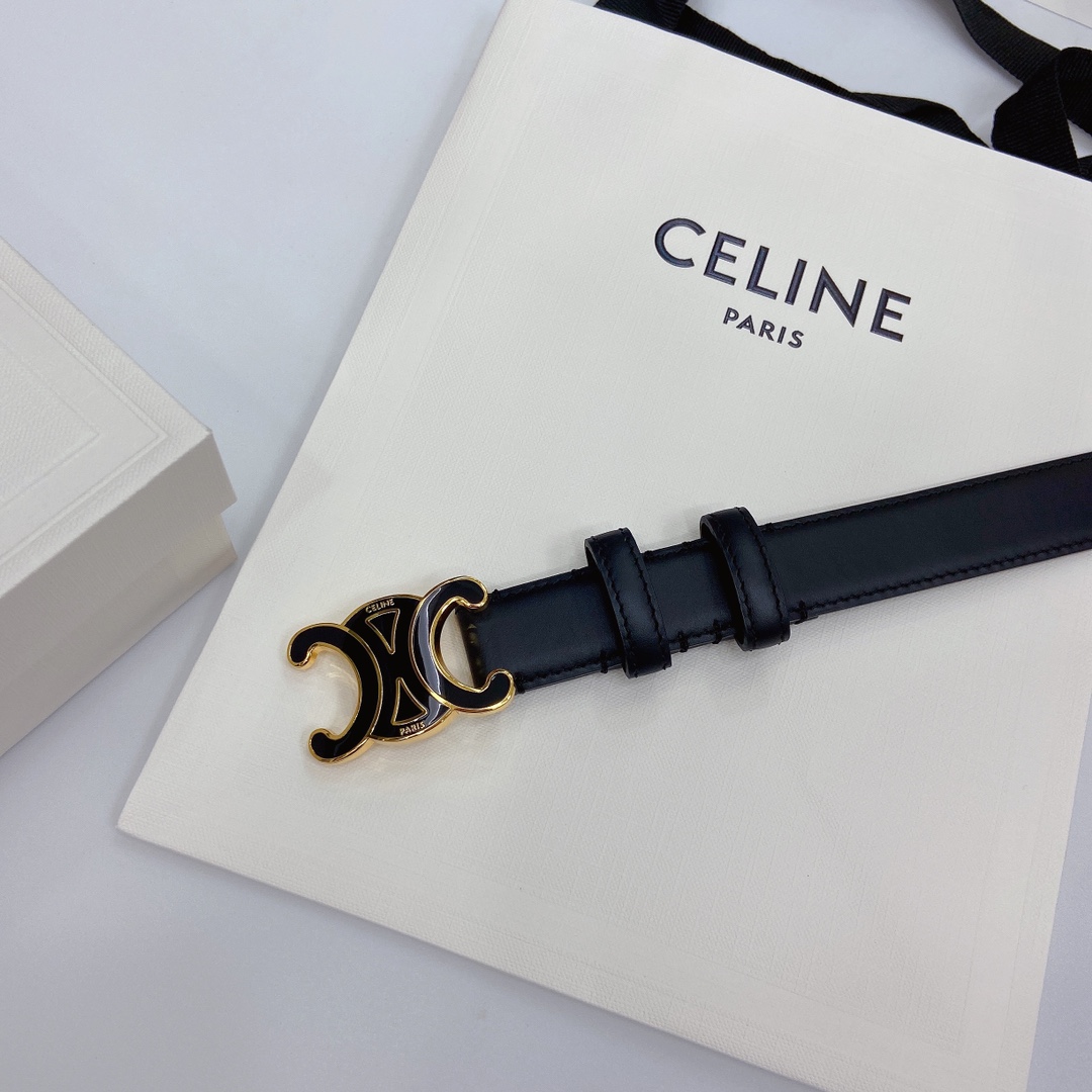 赛琳CELINE✅✅ 头层牛皮革，纯铜金属件，宽度：（2.5厘米)