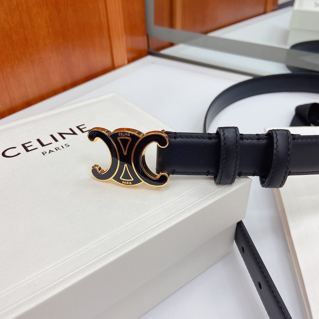 赛琳CELINE✅✅ 头层牛皮革，纯铜金属件，宽度：（2.5厘米)