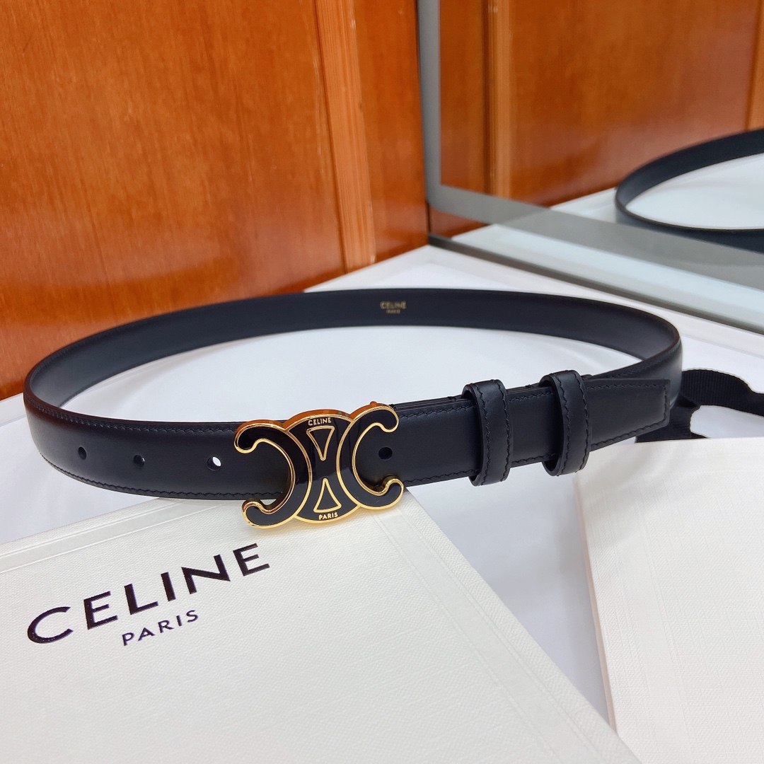 赛琳CELINE✅✅ 头层牛皮革，纯铜金属件，宽度：（2.5厘米)