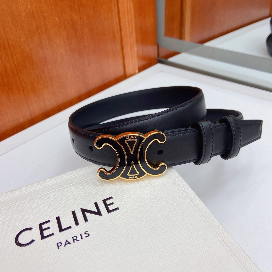 赛琳CELINE✅✅ 头层牛皮革，纯铜金属件，宽度：（2.5厘米)