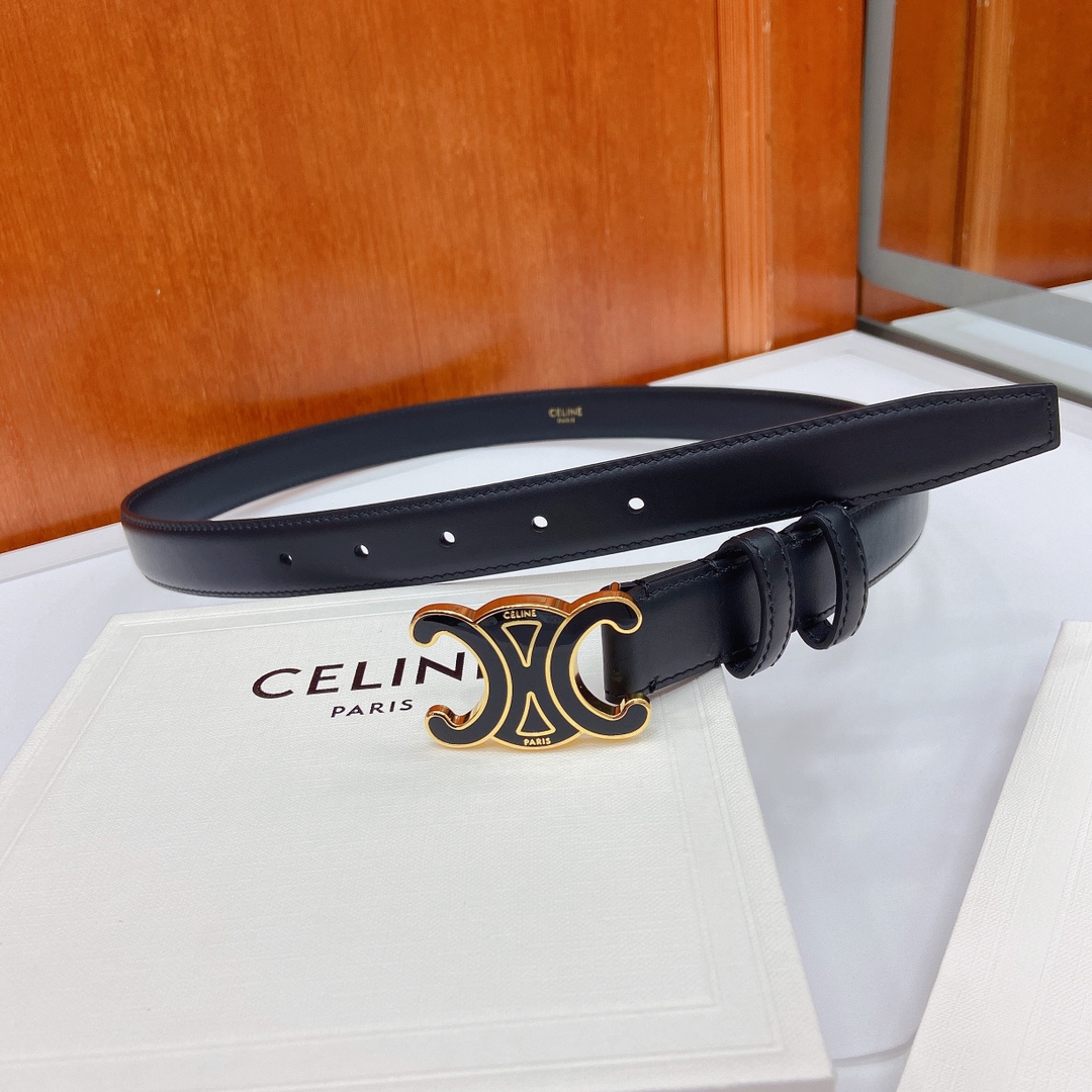赛琳CELINE✅✅ 头层牛皮革，纯铜金属件，宽度：（2.5厘米)