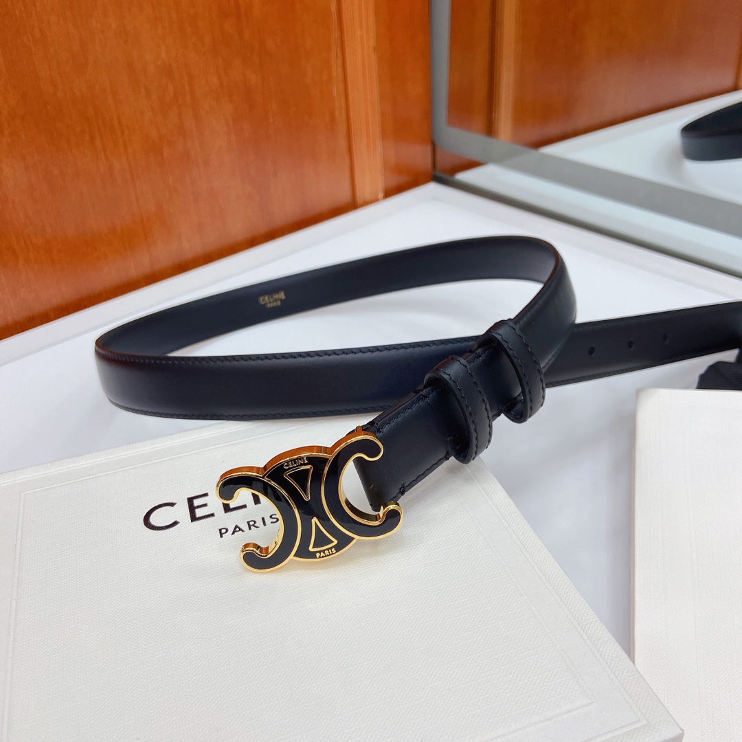 赛琳CELINE✅✅ 头层牛皮革，纯铜金属件，宽度：（2.5厘米)