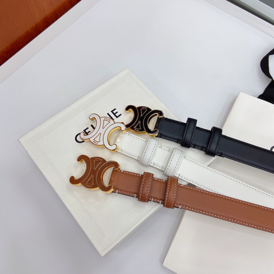 赛琳CELINE✅✅ 头层牛皮革，纯铜金属件，宽度：（2.5厘米）