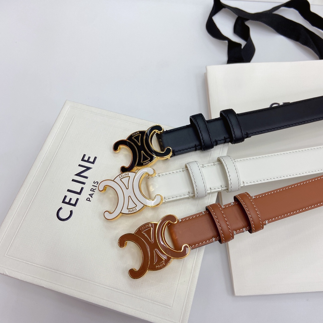 赛琳CELINE✅✅ 头层牛皮革，纯铜金属件，宽度：（2.5厘米）