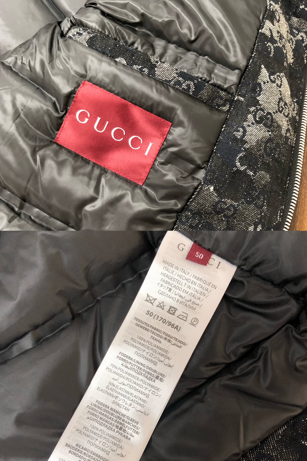 羽绒 GUCCI 古驰 25秋冬最新款连帽提花牛仔羽绒服，原单狠货，时尚休闲牛仔外套，上身很有特点！吸睛