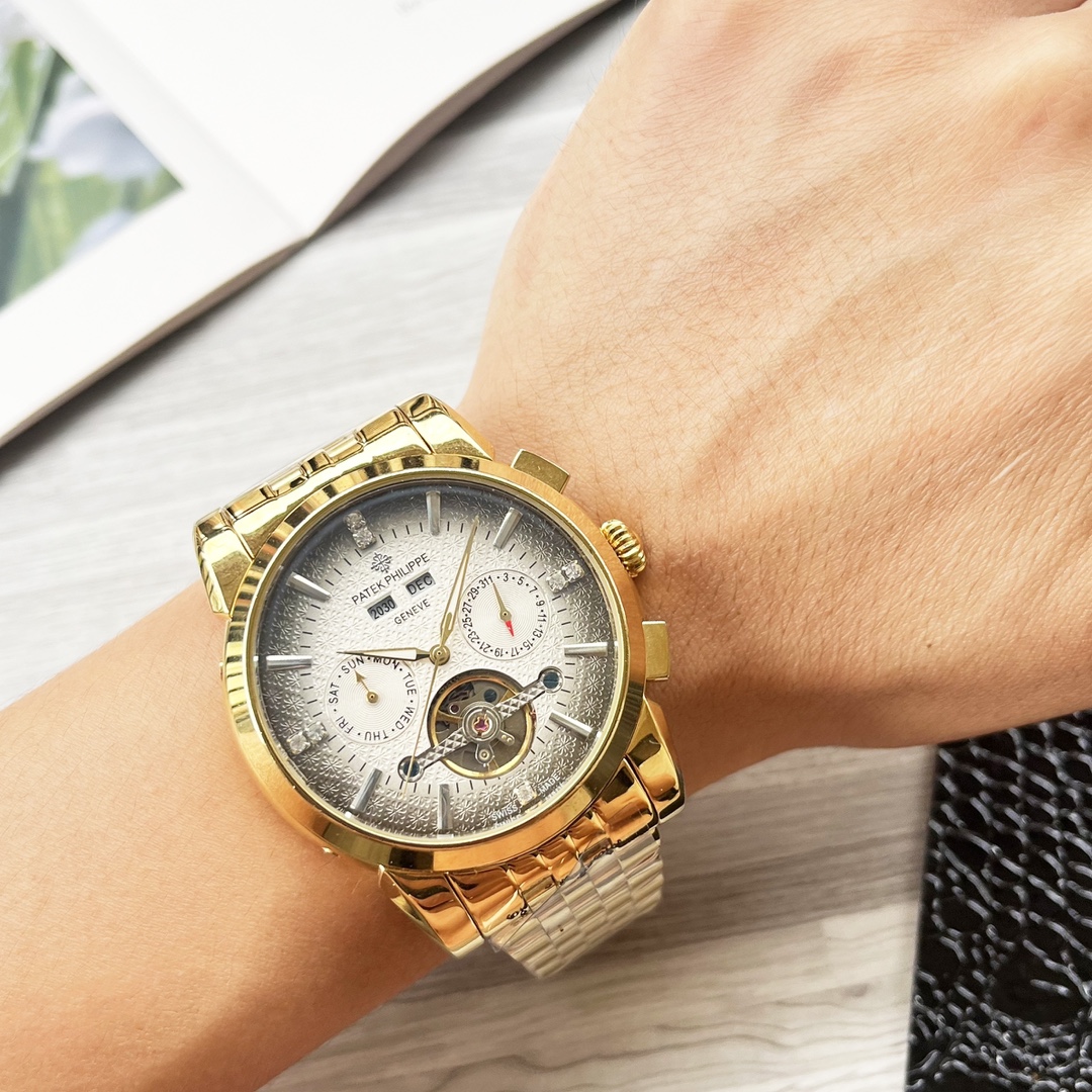 NO:337383,Complex timepiece, classic new product, shockingly launched [Latest] Patta Feili Multifunctional boutique, large flywheel design [Type] boutique men's watch [Watch strap] Real cowhide strap [Movement] High-end fully automatic mechanical movement [Mirror] Mineral reinforced glass (more high definition) Elegant taste, vast and atmospheric, ingenious, wrist treasure, size diameter 42mm/12.5mm, hot sale!  Welcome to reprint!  ,,cowhide19860909复杂时计 经典新品 震撼上市【最新】百打翡丽 多功能精品 大飞轮设计【类型】精品男士腕表【表带】真牛皮表带【机芯】高端全自动机械机芯【镜面】矿物质强化玻璃（更高清） 品味高雅 浩瀚大气 匠心独运 腕间瑰宝 尺寸直径42mm/12.5mm热卖上市！欢迎转载！,,cowhide,Watch