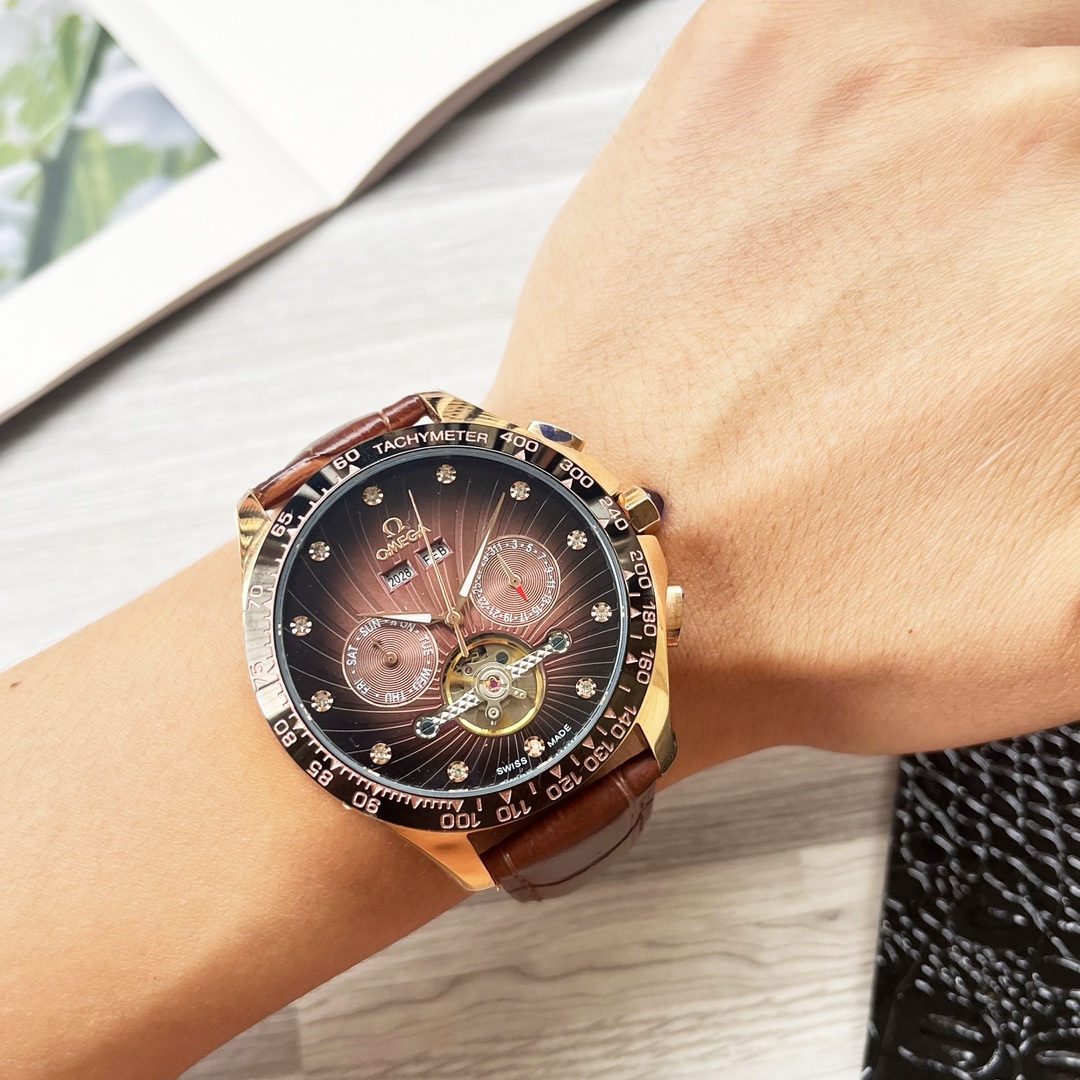 NO:337374,Complex timepiece, classic new product, shockingly launched [Latest] Omega, multi-functional boutique, large flywheel design [Type] boutique men's watch [Watch strap] real cowhide strap [Movement] high-end fully automatic mechanical movement [Mirror] mineral reinforced glass (more high definition) Elegant taste, vast and atmospheric, ingenious, wrist treasure, size diameter 42mm/12.5mm, hot sale!  Welcome to reprint!  ,omega,cowhide19860909复杂时计 经典新品 震撼上市【最新】欧米茄 多功能精品 大飞轮设计【类型】精品男士腕表【表带】真牛皮表带【机芯】高端全自动机械机芯【镜面】矿物质强化玻璃（更高清） 品味高雅 浩瀚大气 匠心独运 腕间瑰宝 尺寸直径42mm/12.5mm热卖上市！欢迎转载！,,omega,cowhide,Watch